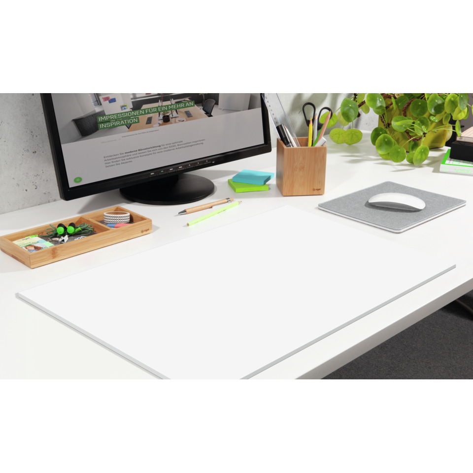 Schreibtisch, Monitor, Schreibtisch-Set, Schreibtisch-Organizer, Pflanze