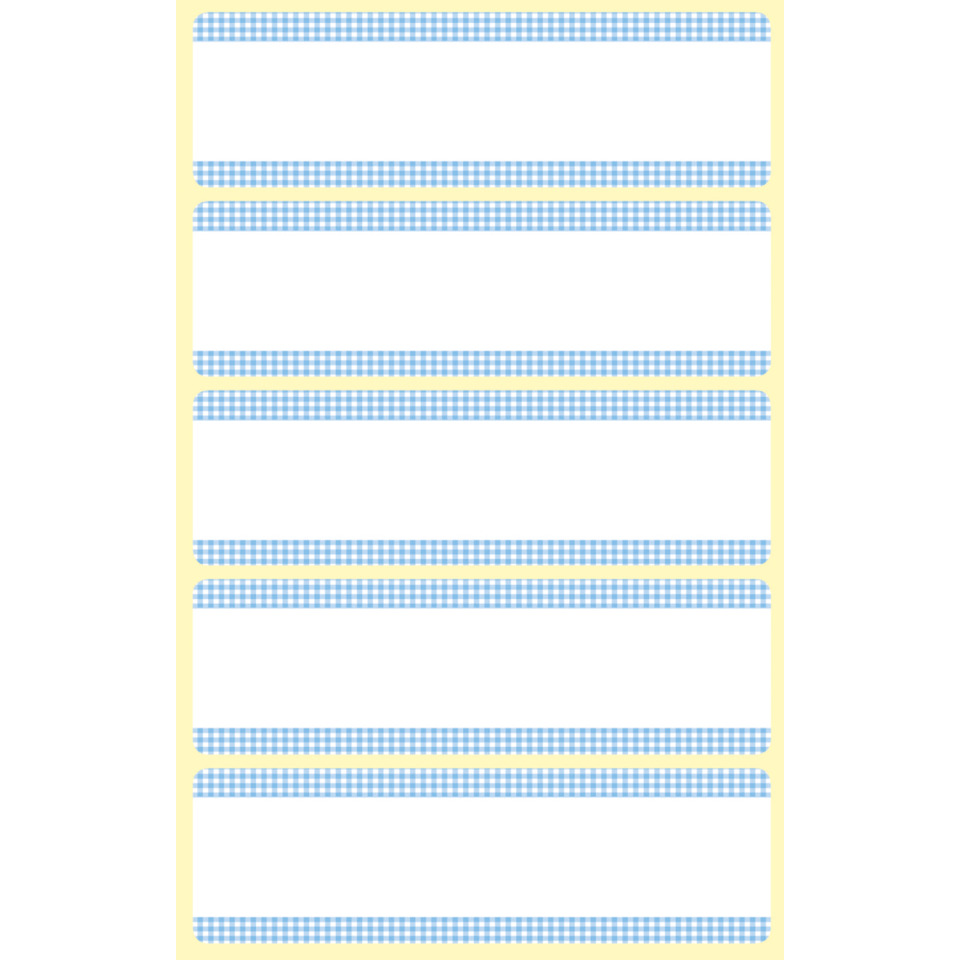 Memory card, Label strip, Checklist, Sticker sheet, Gingham border