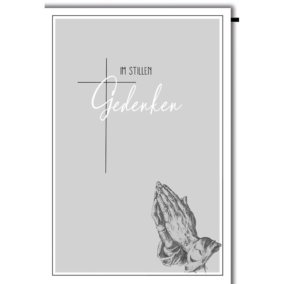 Gedenkposter, Prayers, Pray hands, Kreuz, Gedenkbildschirm
