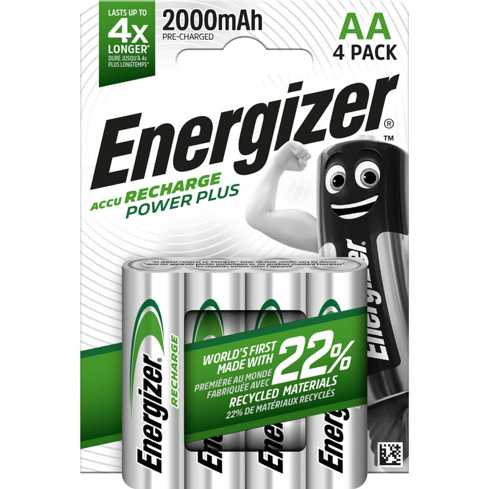AA Batterie, Akkubatterie, Rechargeable, 4er Pack, Power Plus