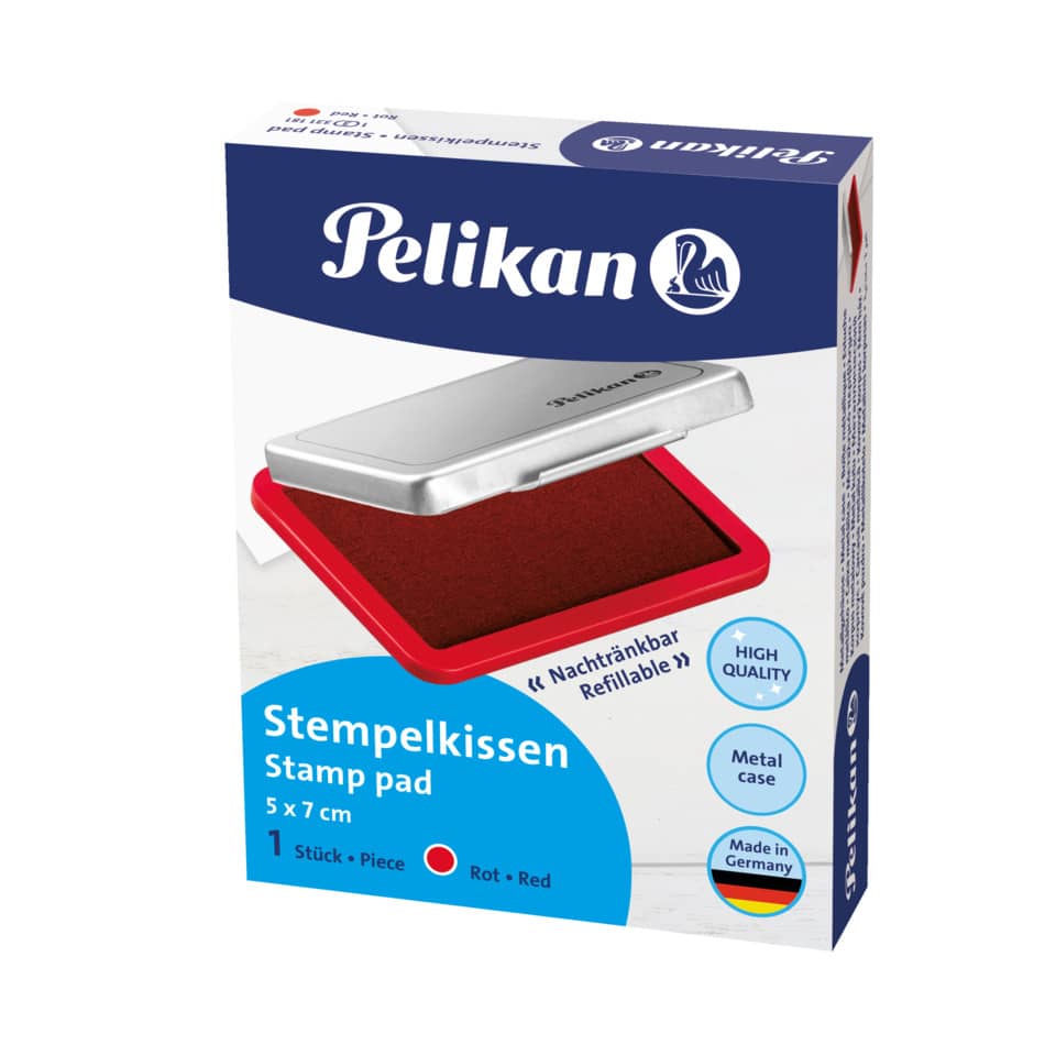 Stempelkissen, Stempelkissen rot, Tintenkissen, Metallgehäuse, Produkt aus Deutschland