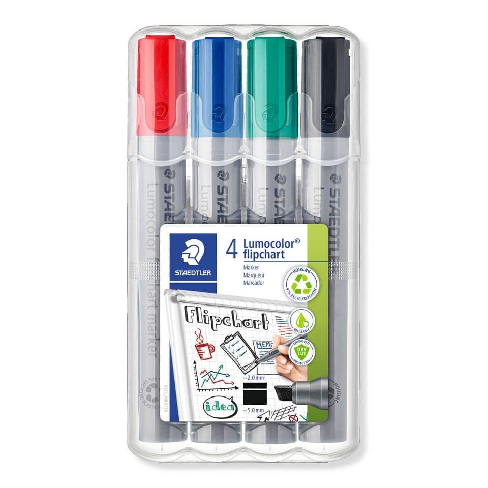 Marker, Flipchart, Palette, Pastellfarben, Recycelte Materialien
