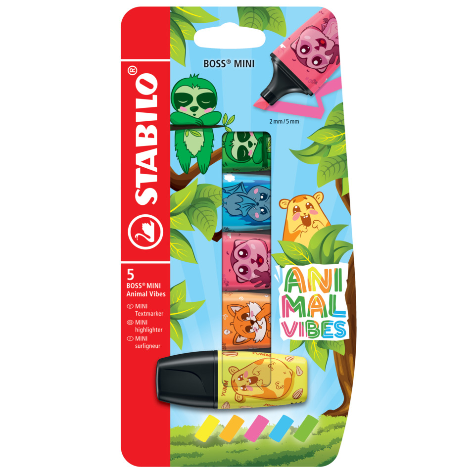 Stabilo Mini, Animal Vibes, Klebestift, Textmarker, Kunststoffstift
