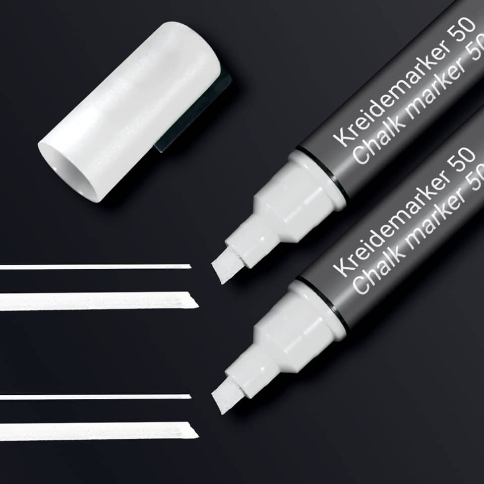 Kreidemarker 50, 1-5mm, Keilspitze, 2 Stück, weiß SIGEL BA184 Markierung