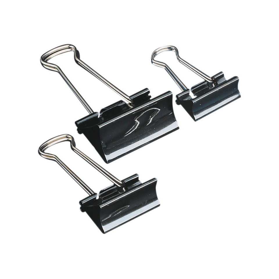 Klammer, Binderclip, Bürokleber, Schwarz, Großer Clip