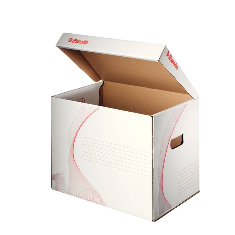 Kartonbox, Umweltfreundlich, Speditionsbox, Lagerbox, Transparent/weiß-rot