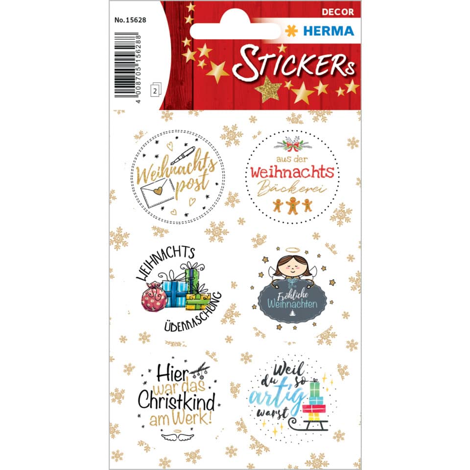 Weihnachtssticker Weihnachtspost, 12 Stück HERMA 15628