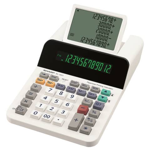 Tischrechner EL-1501, Batterie, 12-stellig, weiß SHARP SH-EL1501