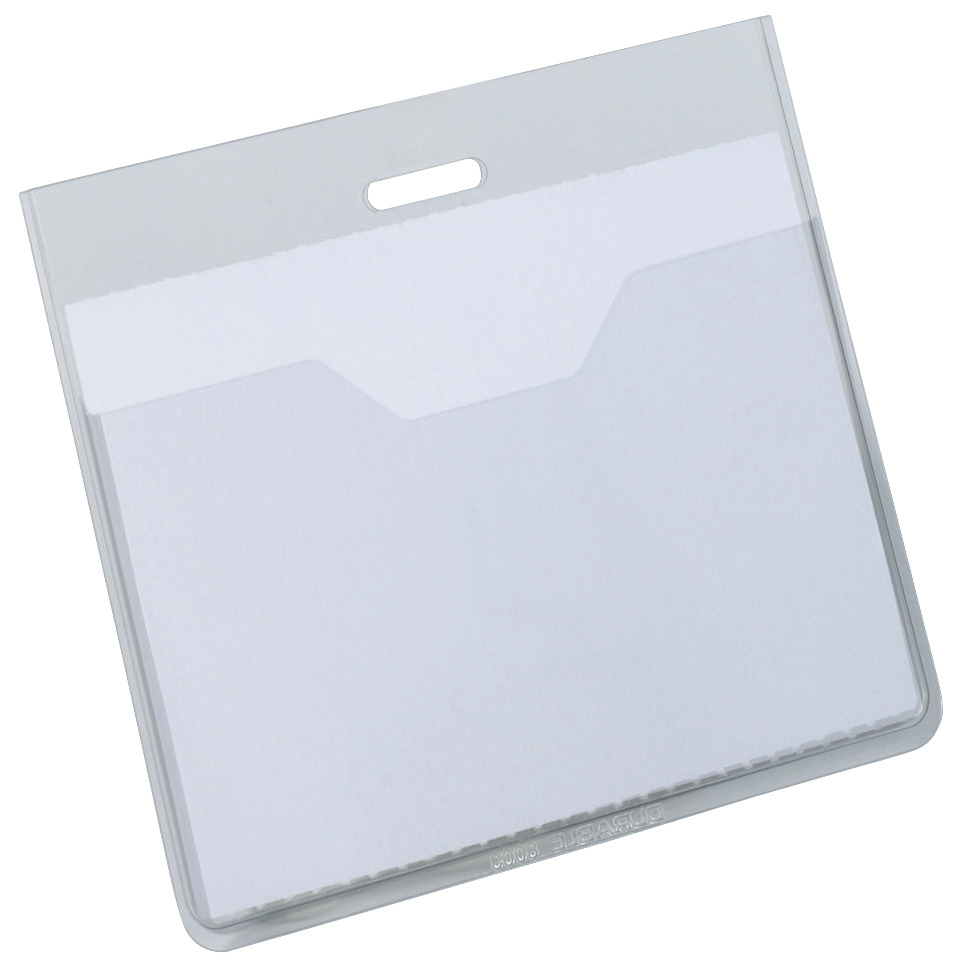 Namensschild mit offener Tasche, Hartfolie, hochtransparent, 90 x 60 mm, 20 Stück DURABLE 8136 19 Datei