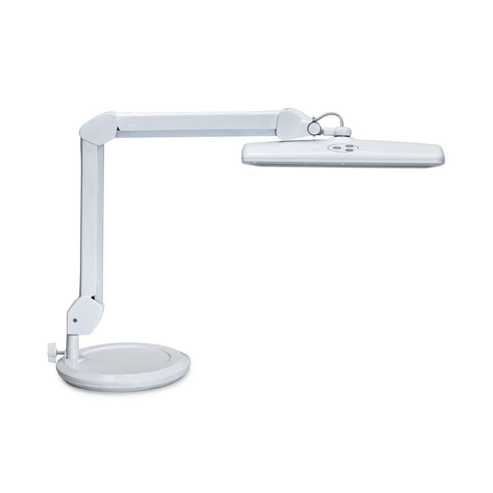 Schreibtischlampe, LED-Lampe, Verstellbare Lampe, Klemmfuß, weiß