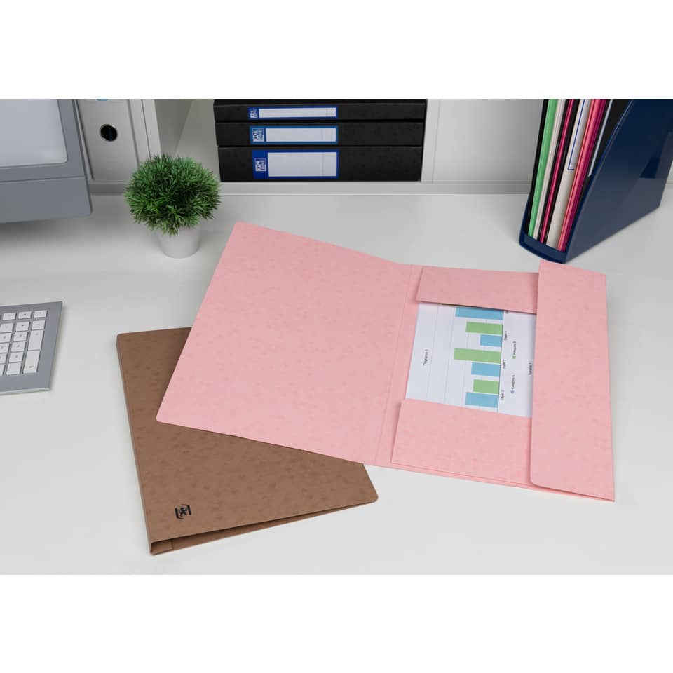 notebook, pink folder, document holder, office desk, file folder