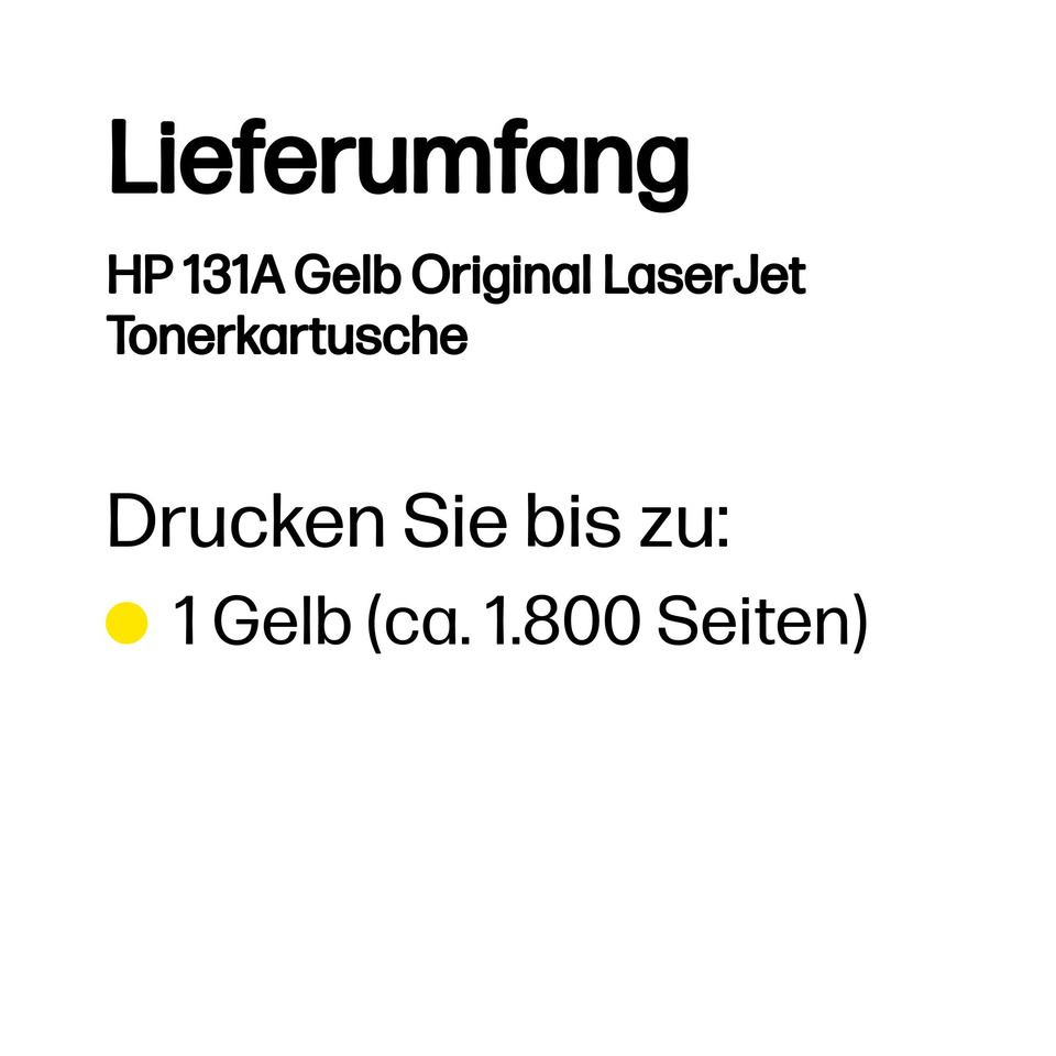 Tonerkartusche, HP 131A, Gelb, Laserjet, Original