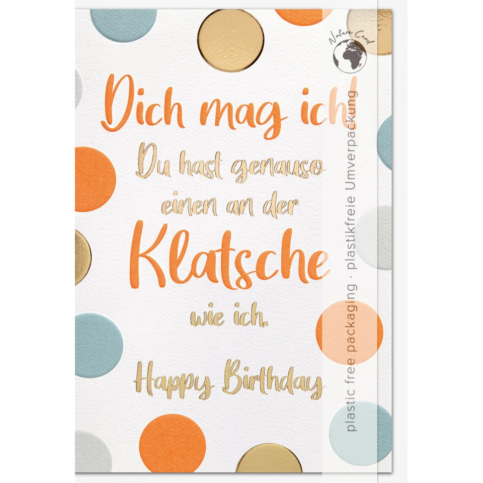 Kartenmotiv, Birthday, Polka Dots, Glückwunschkarte, Kleister-Farben