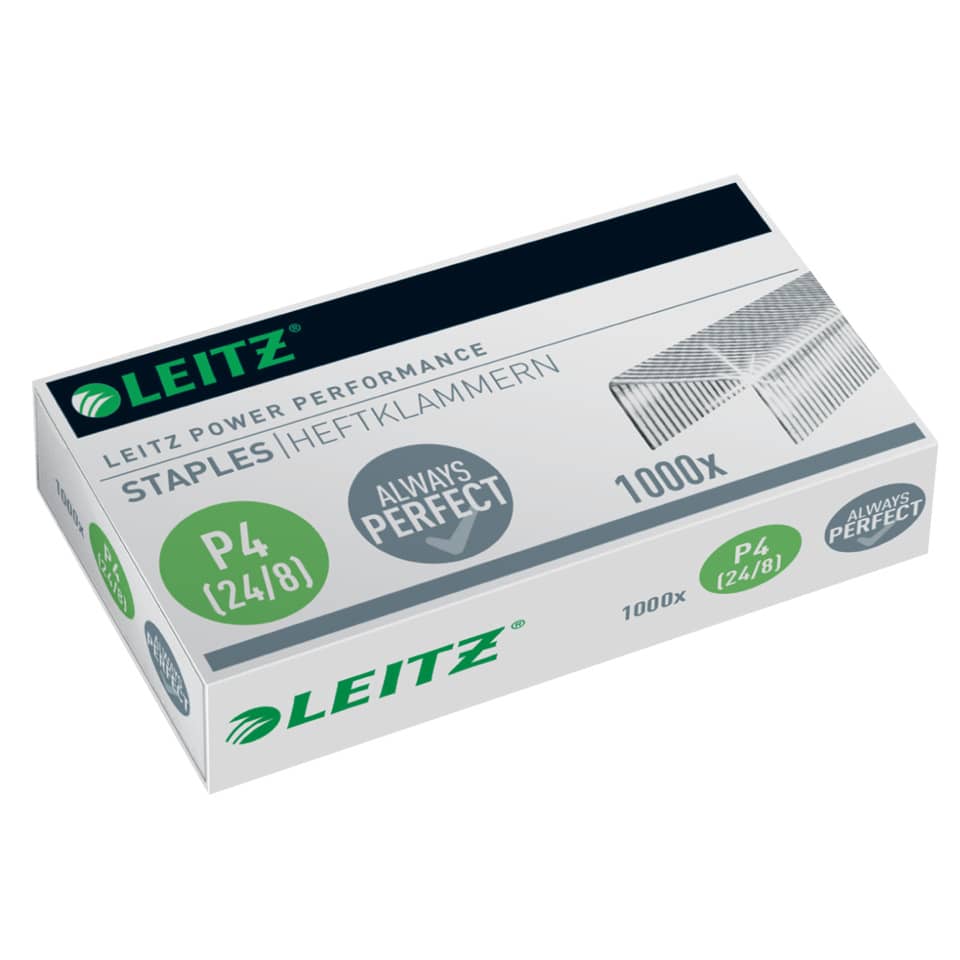 Stapelklammern, Stahlklammern, Heftklammern, 1000er Pack, Leitz