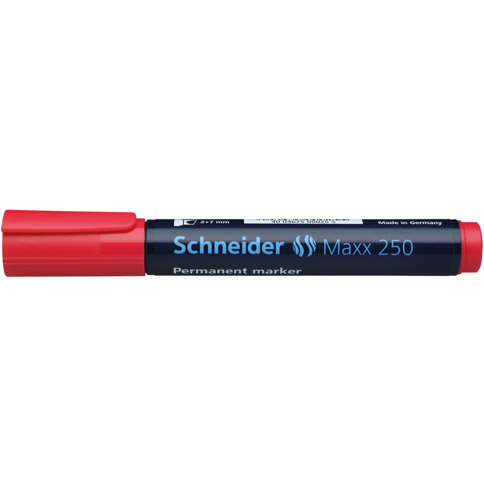 Permanentmarker, Marker, Rote Kappe, Schneider Maxx 250, Permanentmarker blau
