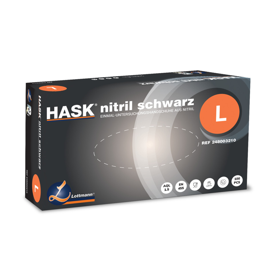 Nitrile gloves, Einweg, Schwarz, Größe L, 100 Stück