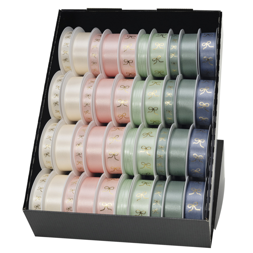 Satinbänder, Ripsband, Geschenkband, Spulen, Pastellfarben