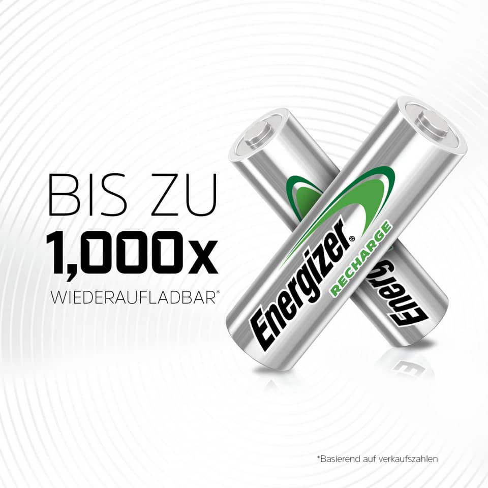 Batterie, AA-Batterie, Energizer, Rechargeable, Wiederaufladbar