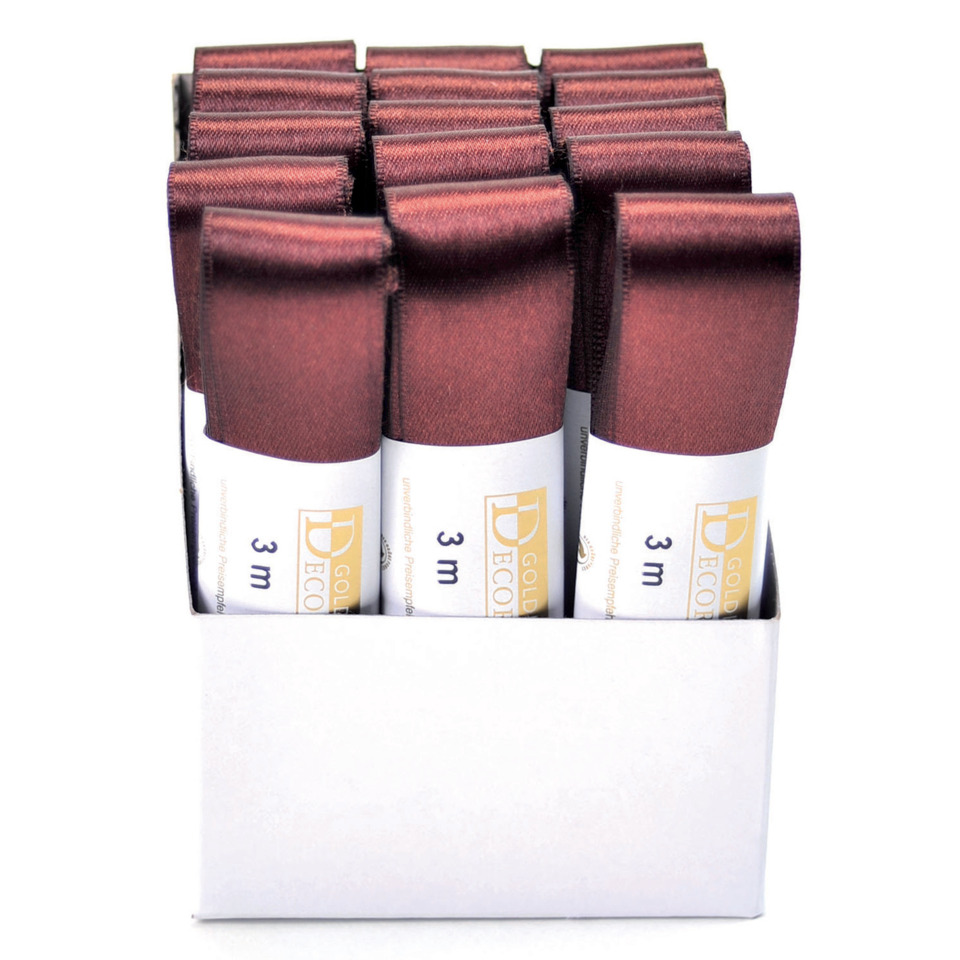 Doppelsatinband, 25mmx3m, braun GOLDINA 1172025701503