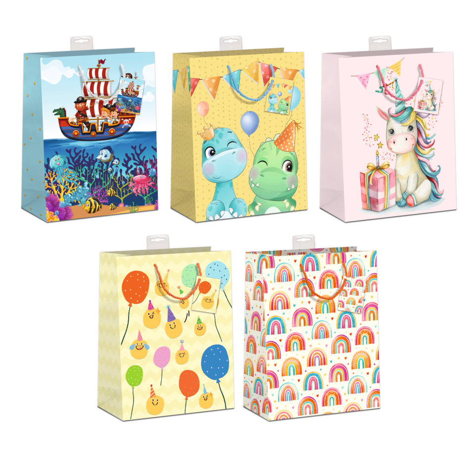 Geschenktüte, Geschenkverpackung, Kinderleicht, Drachen, Regenbogen