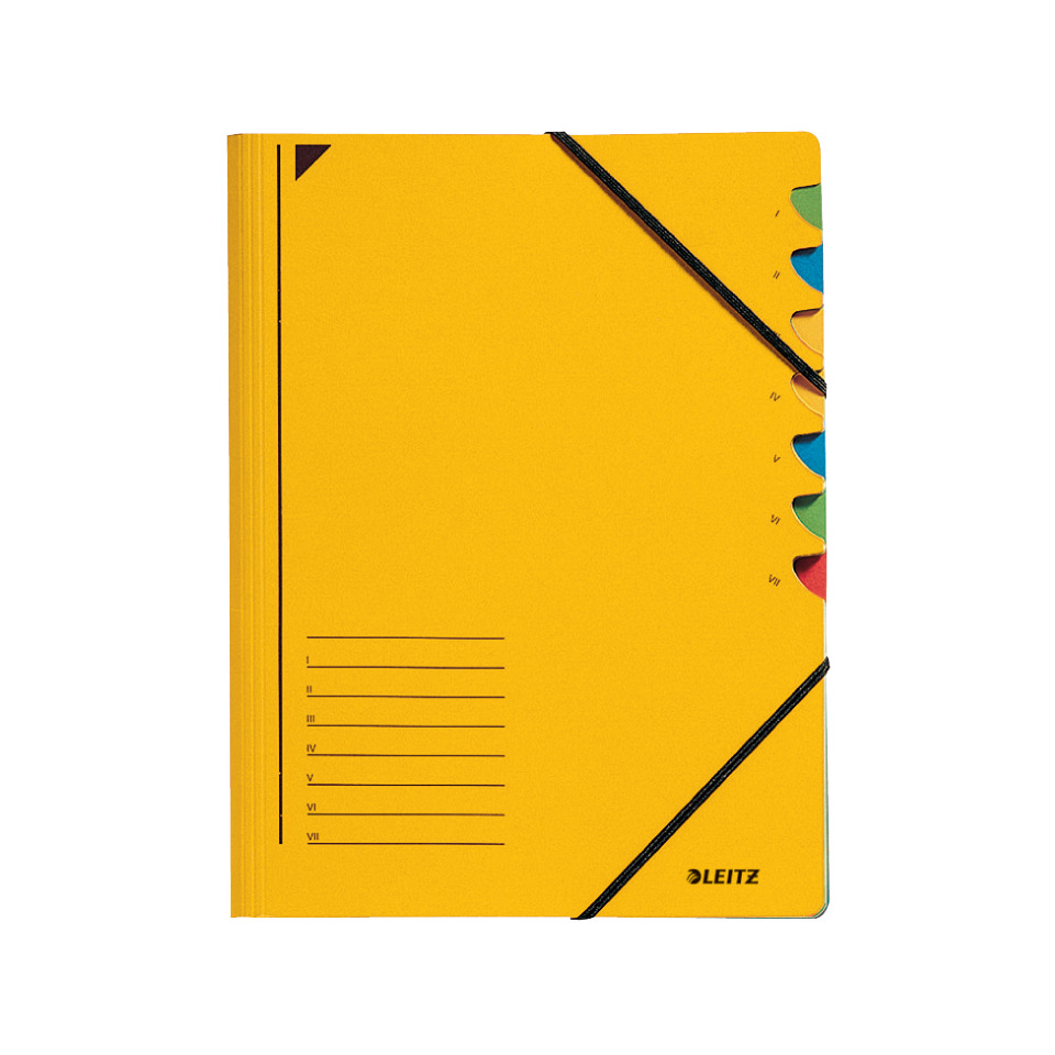 Ordnungsmappe, A4, Karton, 7 Fächer, gelb LEITZ 3907-00-15