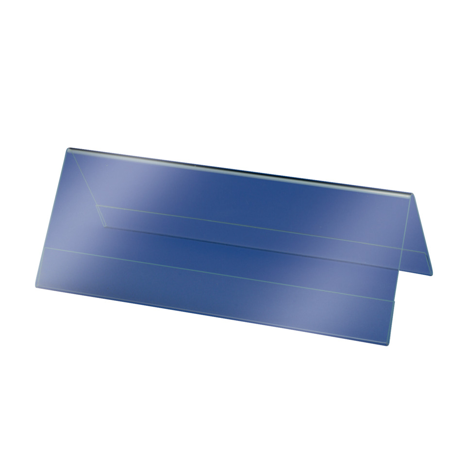 Plastikständer, Tablettensperre, Blau, Flache Halterung, L-Tischständer
