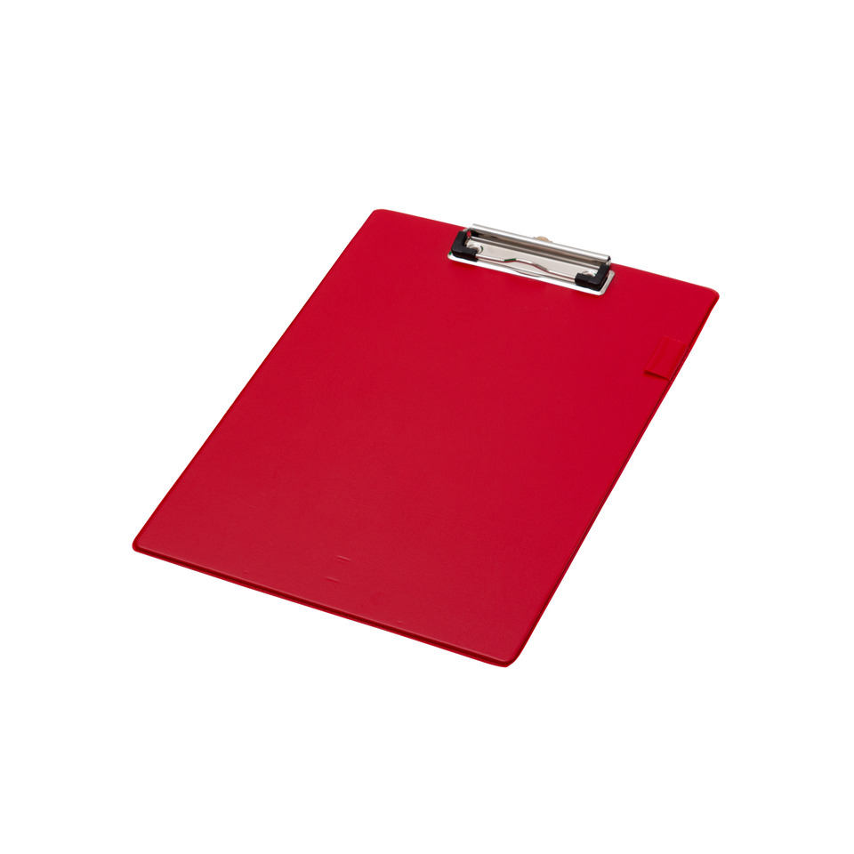 Clipboard, Clipboard board, Red, Metal clip, Flat surface
