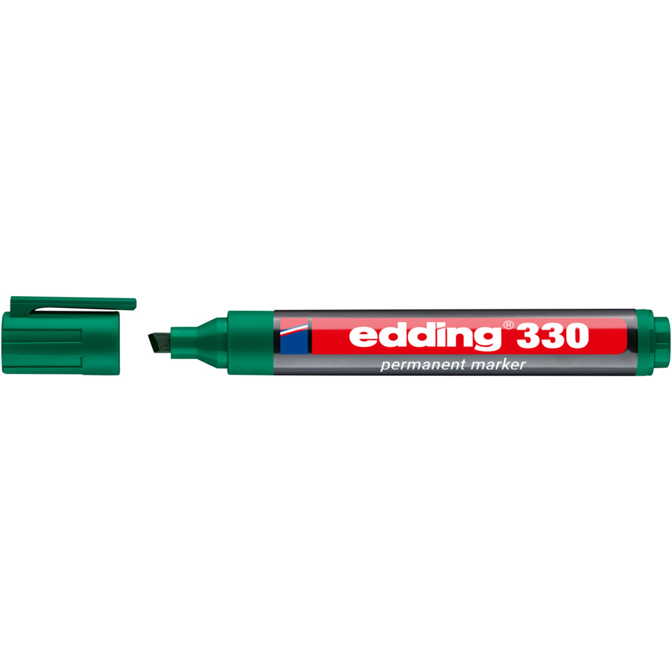 Permanentmarker, Marker, Edding 330, Grüner Marker, Schrägspitzenstift