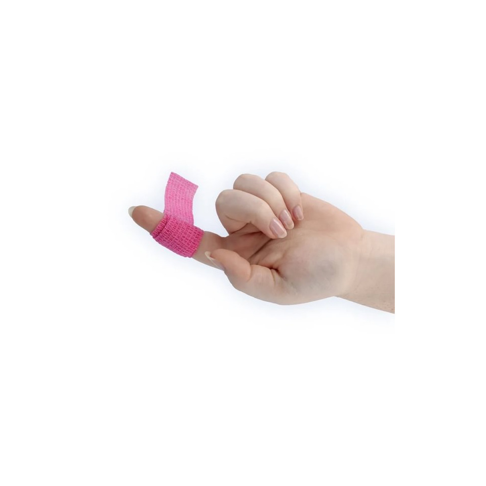 pinkfarbene Finger-Schiene, Fingerbandage, Fingerabdeckung, pinkes Sleeve, Schiene für Zeigefinger
