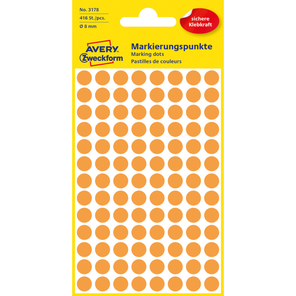 Punkte, Markierpunkte, Noppensiegel, Orange Punkte, Klebepunkte, Markerpunkte, Orangene Punkte, Stickers, Markierpunkte, Dotting