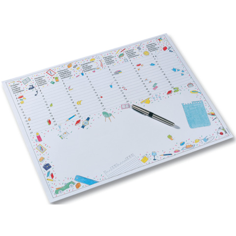 Schreibunterlage, 56x44cm, 20 Blatt, Motive sortiert FOLIA 9933