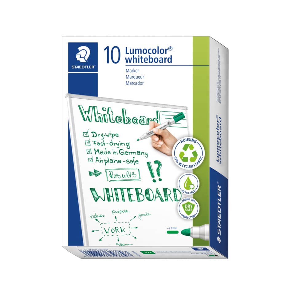 Whiteboard, Marker, Dry-erase, Germany-made, Pack of 10