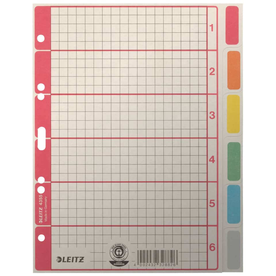 2-ring grid, Farbkarte, Schablonenkarte, Leitz, Beschriftungsbogen