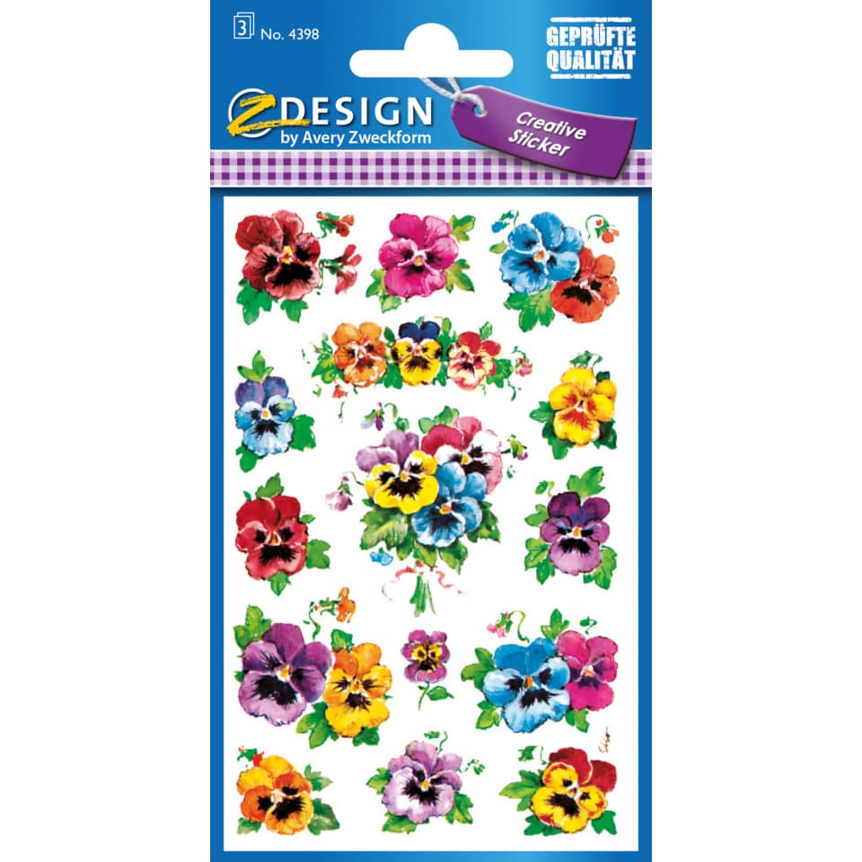 stickers, floral, flower pattern, decal, pansy