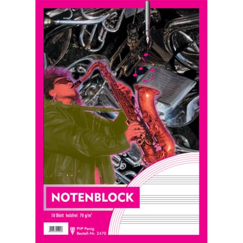 Notenblock A4 10 Blatt 12System   HF PVP 2470
