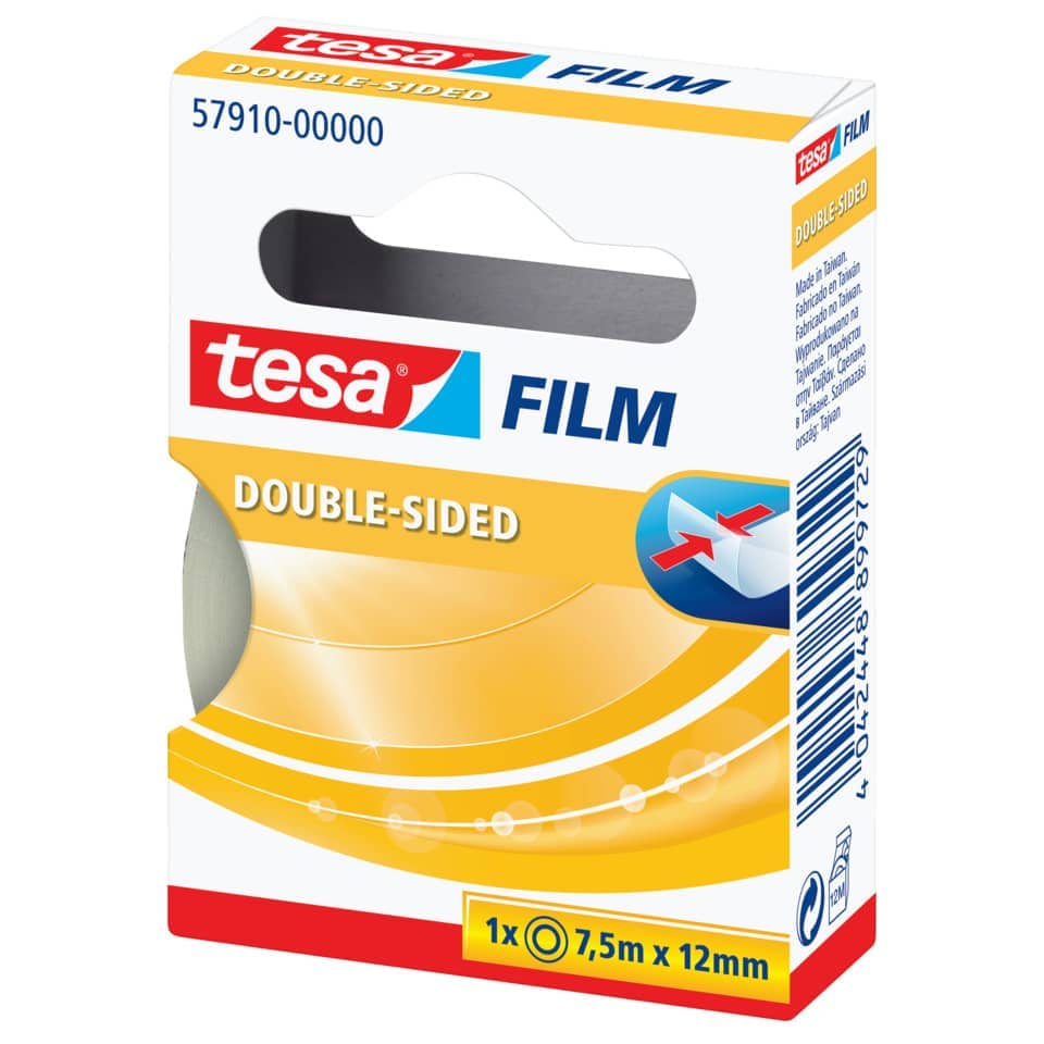 Tesa Film, Klebeband, Doppelseitig, Beidseitig, 7,5mm x 12mm