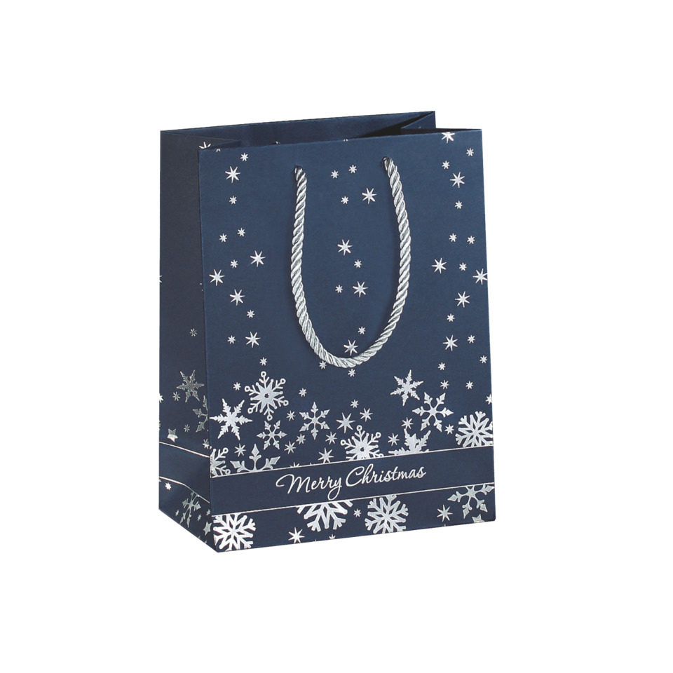 Geschenkbeutel, Weihnachtlich, Schneeflocken, Nehme Taschen, Schimmernde Griffe, Geschenkbeutel, Geschenkverpackung, Weihnachten, Schneefall, Schnurgriffe