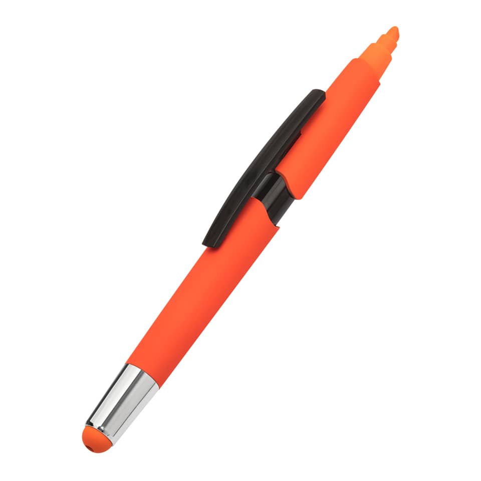 Kugelschreiber, Orange, Clip, ausziehbar, Metallspitze