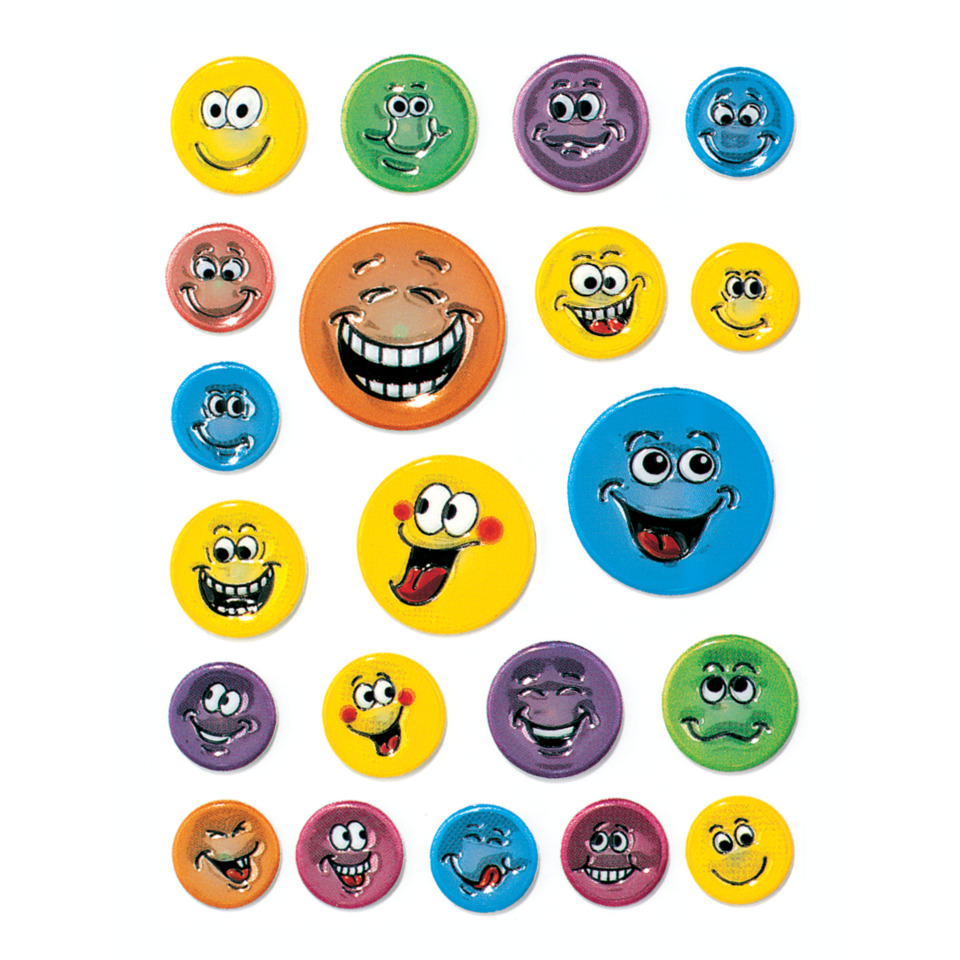 Knöpfe, Smileys, Gesichtsmotive, verschiedene Farben, Runde Buttons