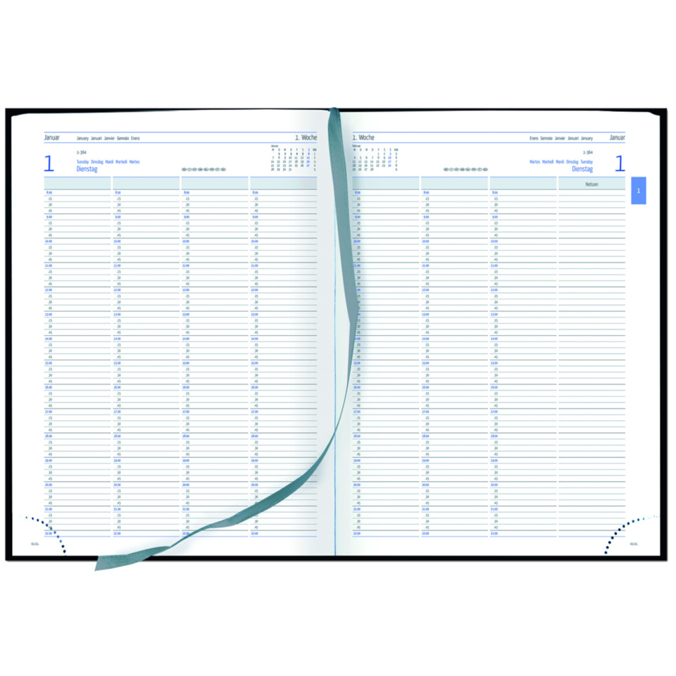 Notizbuch, Planer, Kalender, geöffnet, Bandverschluss