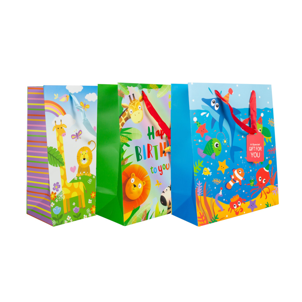 Geschenkbeutel, Bunt, Tiermuster, Unterwasser-Thema, Geburtstag