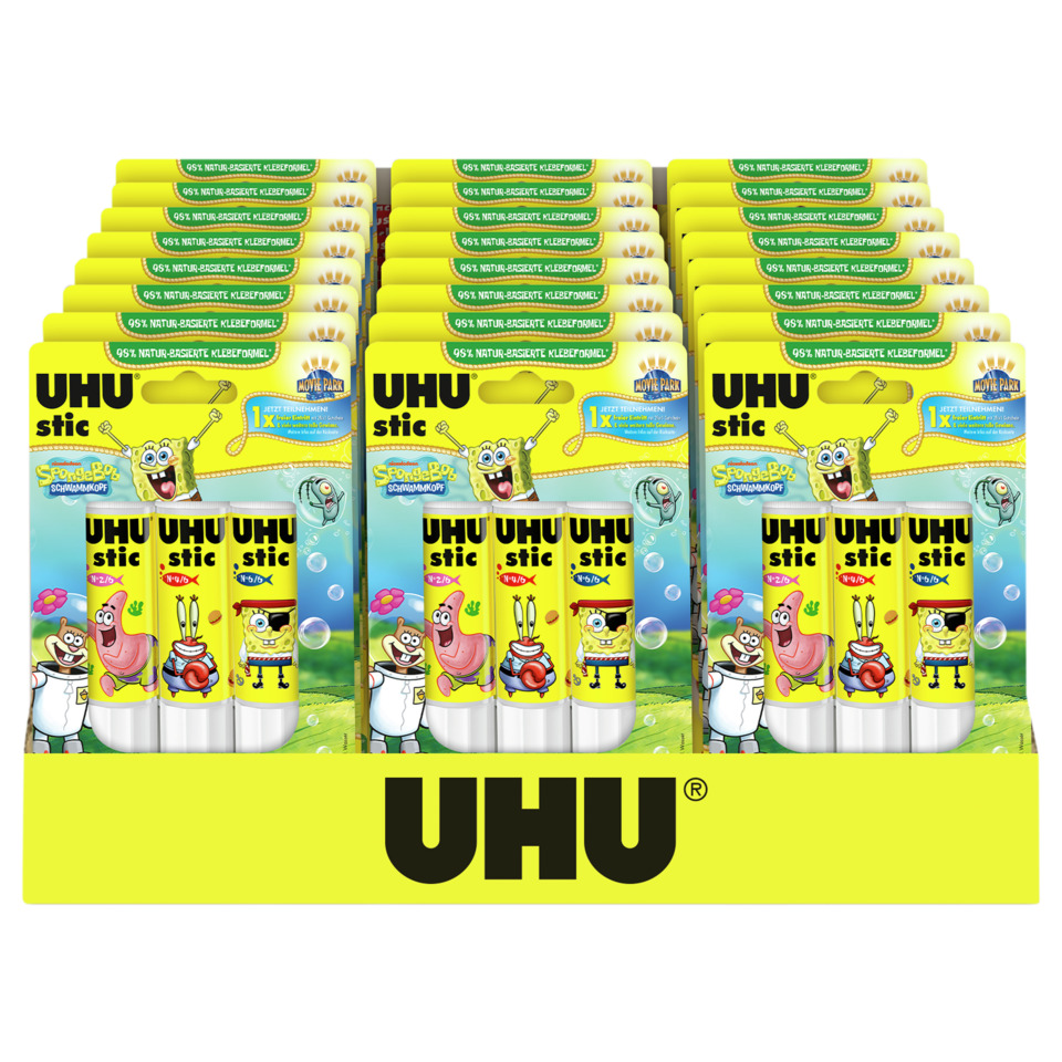 Klebstoff, UHU Stic, Klebemittel, bunt, Spongebob, Kindergarten, Klebestift, Klebeprodukt