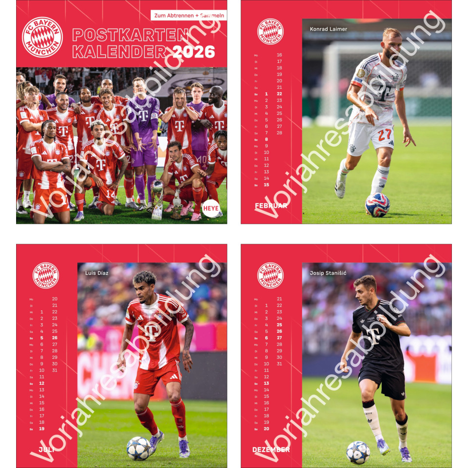 Fußballkalender, München FC Bayern, Teamfoto, Jahreskalender, Kalendermotiv