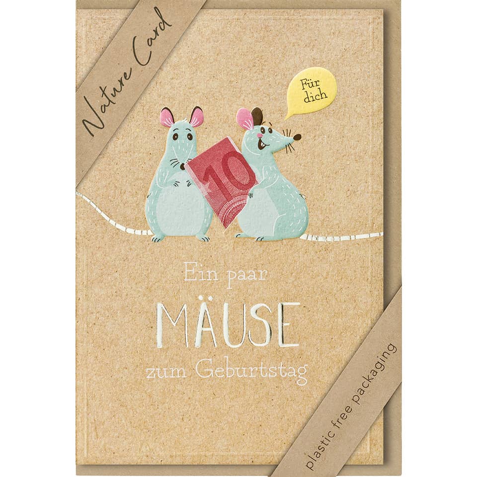 karte, geburtstag, maus, karton, naturkarton