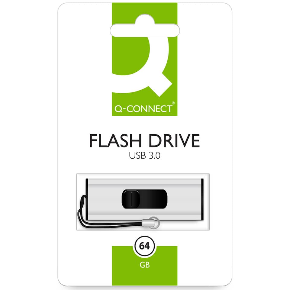 USB Stick 3.0 super speed inkl. URA, 64 GB, silber Q-CONNECT KF16371