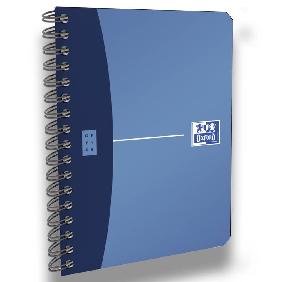 Notizbuch, Spiralbindung, Oxford, blau, Kartoncover