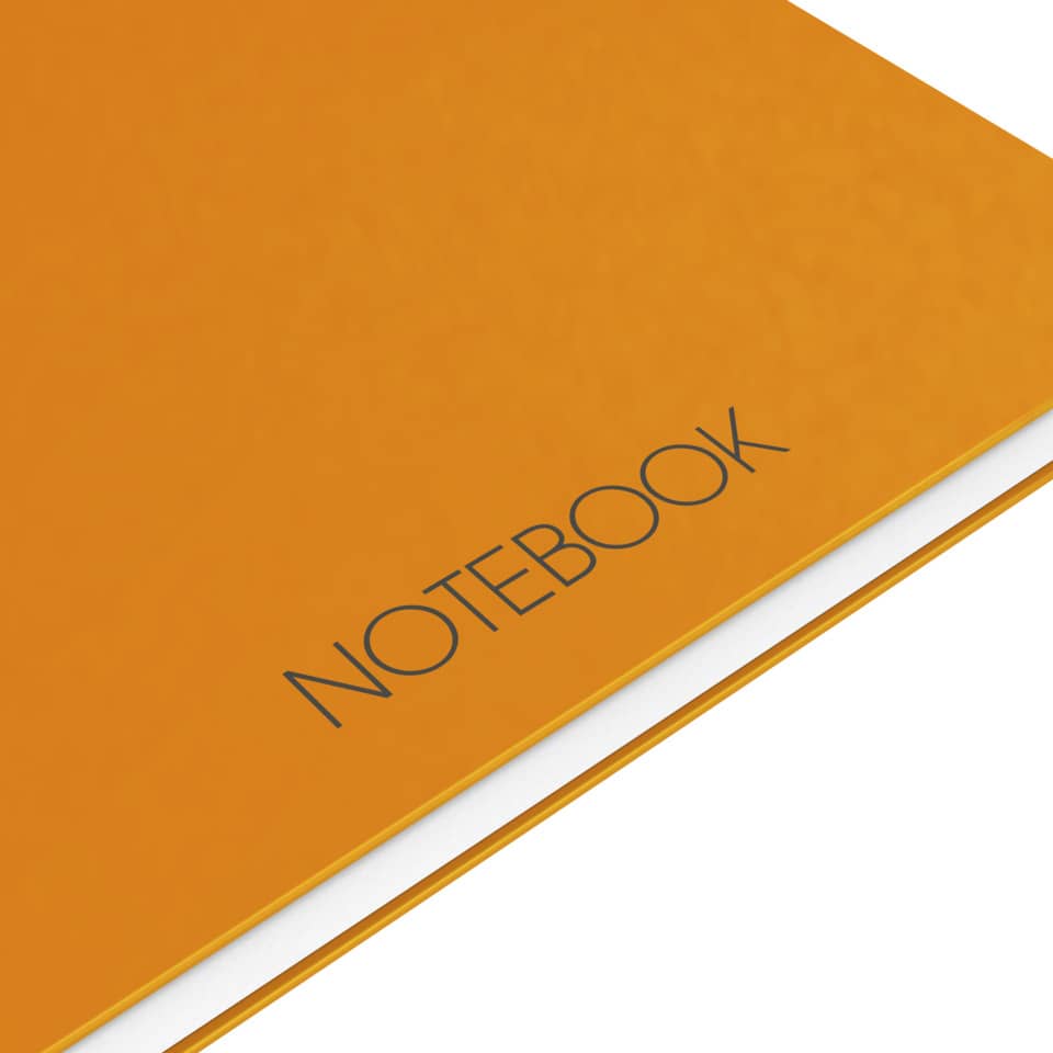 Notizbuch, orange, Umschlag, Beschriftung, Papierformat