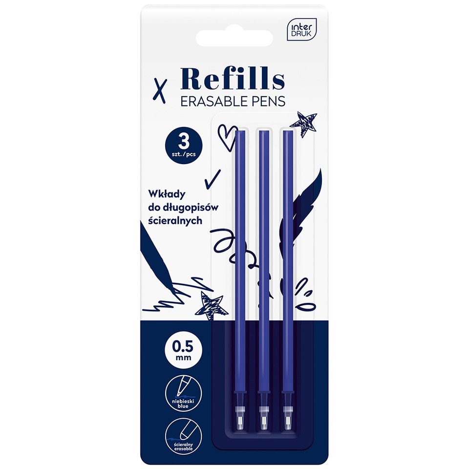 Erasable Pens, Refills, Druckbleistifte, Dreierpack, 0.5 mm