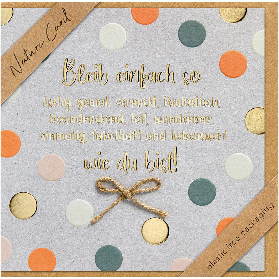 Geschenkbox, Nature Card, Kartenverpackung, Pappe, Polka-Dots
