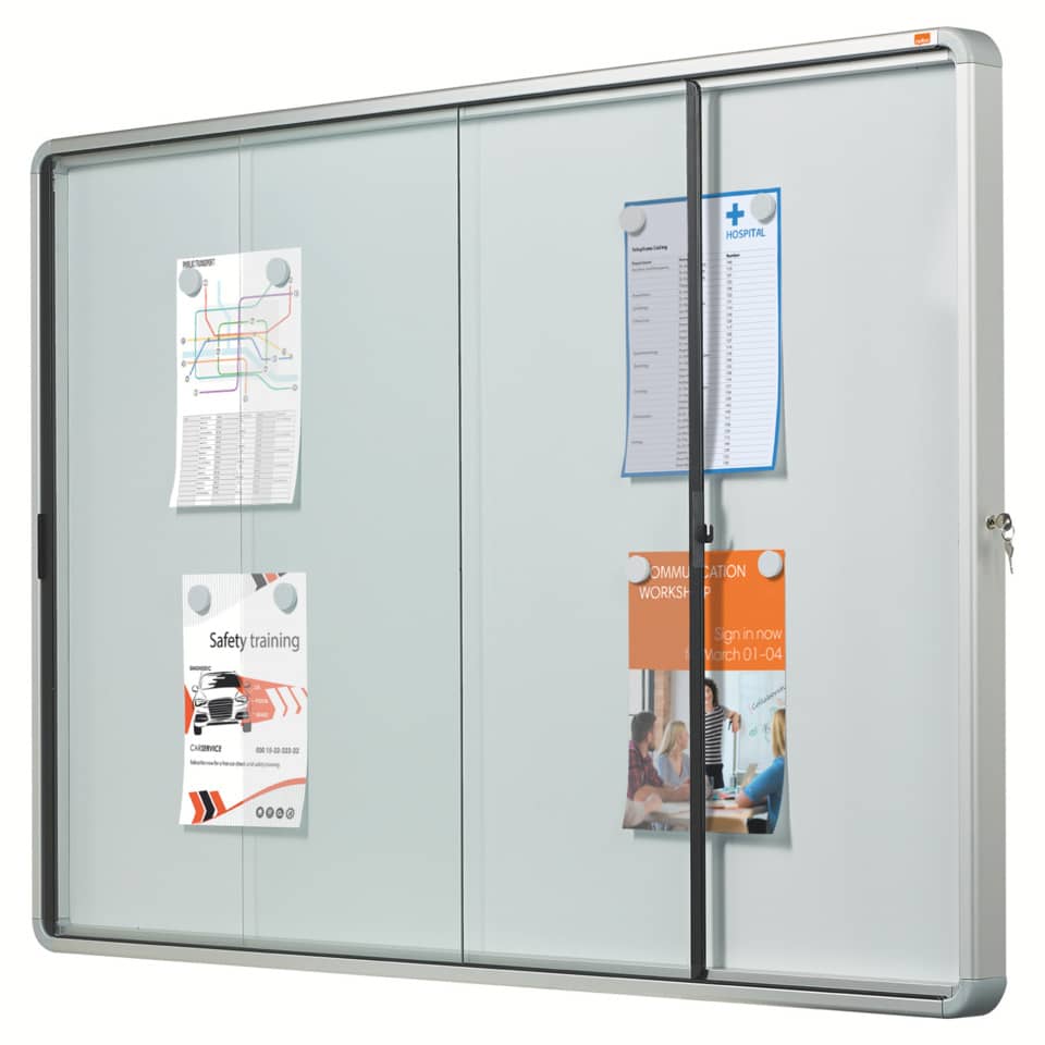 Weißes Brett, Tür, Werbung, Person